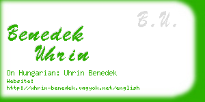 benedek uhrin business card